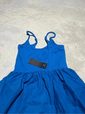 Lulus loveable cutie Blue sleeveless Tiered Midi Dress small NWT thumbnail 12