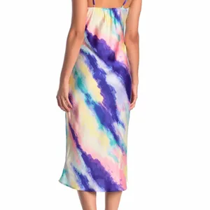NWOT KENEDIK X Nordstrom Cowl Neck Tie Dye Midi Slip Dress thumbnail 6