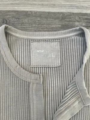 Aerie Fireside Long Sleeve Henley T-Shirt in Island Sand thumbnail 4