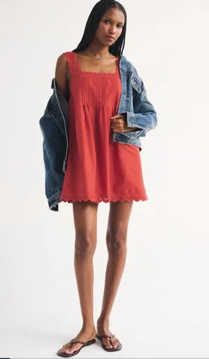 Abercrombie Lace Trim Easy Mini Dress thumbnail 1
