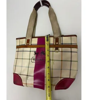 Coach Cream Red Coated Canvas Signature Handbag thumbnail 4