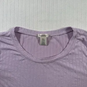 Bozzolo Women Ribbed Crop Top S Small Purple Lavender Short Sleeve Crew Neck Tee thumbnail 3