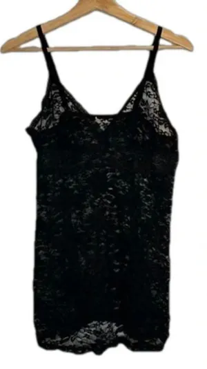 Black Lace Camisole Medium Large Vintage Retro Glam Boudoir pinup romantic thumbnail 1