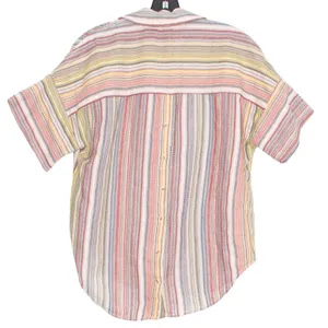 Pilcro‎ Top Boho Coastal Grandma Preppy Feminine Classic Pride Rainbow Stripe XS thumbnail 2