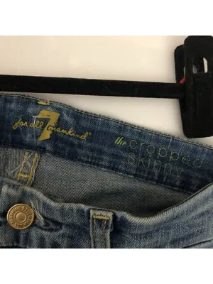 7 For All Mankind Womens Cropped Skinny Jeans Size 25 Denim USA Made thumbnail 3