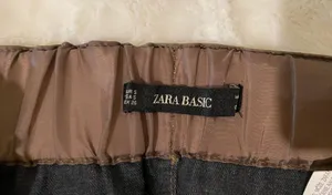 BASIC brown tan Leather mini skirt above knee Size S thumbnail 3