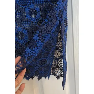 Sandro Paris‎ Lagon Skirt Royal Blue Size 3 (30” Waist) Lace Crochet Overlay thumbnail 3