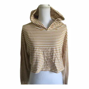 ✨Brandy Melville Striped Cropped Rita Yellow & White One-Size Hoodie✨ thumbnail 2