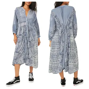 Free People Oh My Mix Print Long Sleeve Dress Duster Size Small thumbnail 12