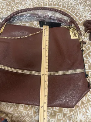 Dasein Hobo shoulder/ Crossbody Bag in soft faux leather with accent Rhinestones thumbnail 6