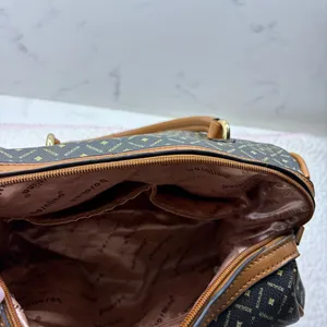 Bosalina y2k monogram bowler satchel bag Black/Tan classic print preppy casual thumbnail 8