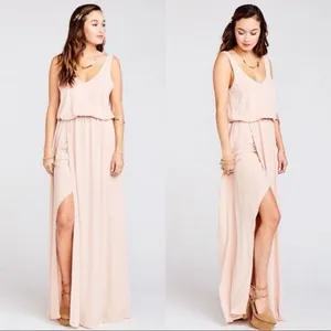 Show Me Your Mumu Kendall Maxi Dress in Dusty Blush Crisp Small thumbnail 2