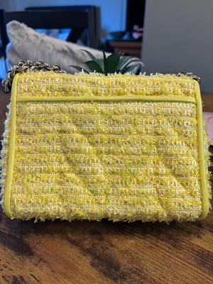 ✨ Kate Spade Yellow Tweed & Chain Convertible Crossbody Shoulder Bag ✨ thumbnail 4