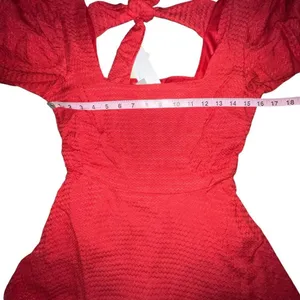 BOG Band of the Free Josette Aurora Red Puff Long Sleeve Mini Dress Size XS New‎ thumbnail 8