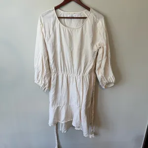 Apiece Apart Sabine Linen Cotton Mini Dress‎ Asymmetric Belted Size 8 thumbnail 4