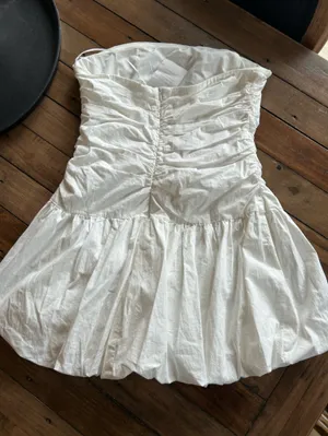NWT More to Come Revolve White Sleeveless Bubble Mini Dress M thumbnail 9