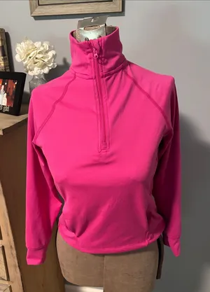 Yogalicious Hot Pink Lux Chaser Half-Zip Pullover Sweatshirt thumbnail 1