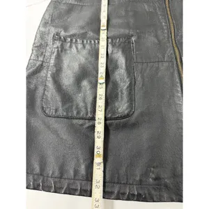 Venezia Vintage Black Leather Hooded Parka Jacket Womens Large 02-9438-9 Zip Up thumbnail 7