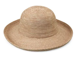 Wallaroo Hat Company Petite Victoria Sun Straw Hat Mixed Camel Beige Packable thumbnail 1