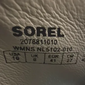 Sorel Roaming Crisscross Slide Sandal Black Leather Platform 10 thumbnail 3