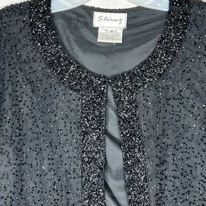 Vintage Stenay Black‎ Beaded Jacket Black thumbnail 3