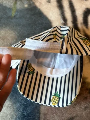 August Hat Co. Striped Pineapple Baseball Cap Navy White Yellow Summer Sun Hat thumbnail 5