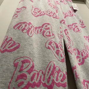 NWT Grey & Pink Barbie Logo Graphic Printed PJ Pajama Bottoms Lounge Pants - S thumbnail 7