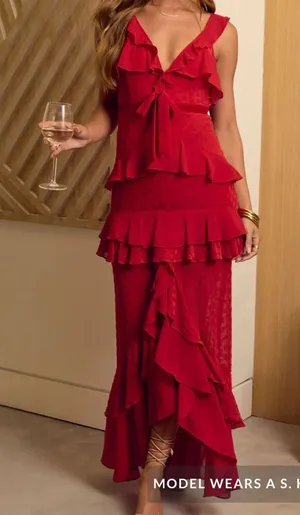 Vici cherry tiered lace dress thumbnail 1