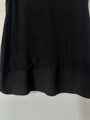 J.Crew Black Sleeveless Layered Chiffon Hem Keyhole Back Tank Top Size S thumbnail 4