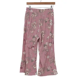 Tahari Womens Pink Floral Ribbed Knit Wide Leg Lounge Pants Size M thumbnail 4