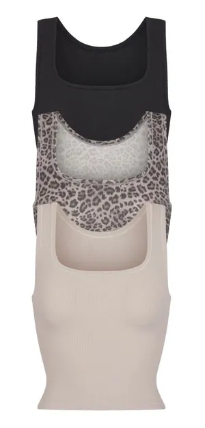 SKIMS Cotton Tank Snow Leopard  thumbnail 1