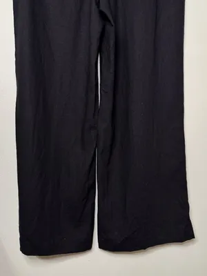 The LOFT Clean Wide Leg Pants in Linen Blend Black Size 14 thumbnail 7