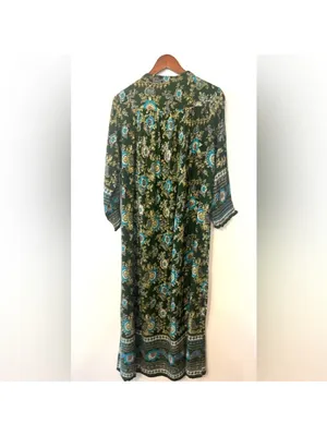 Natural Life Green Floral boho Maxi Dara Dress thumbnail 7