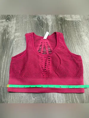Red Mesh Sports Bra Size M thumbnail 5