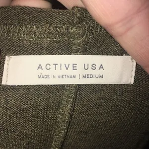 Active USA olive v-neck lightweight hoodie thumbnail 2