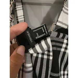 Forever 21 Black White Checkered Full Zip Adjustable Straps Fall Dress S thumbnail 7
