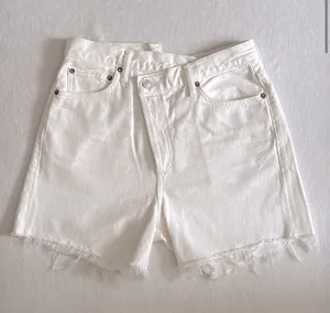 Agolde White Criss Cross Jean Shorts thumbnail 5