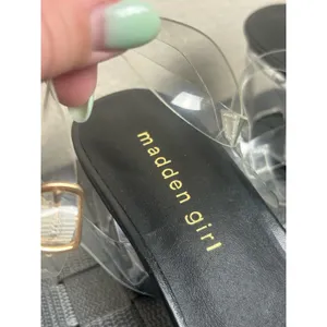 Madden Girl Women's Size 6.5 Heels Clear Acrylic Block Heel Sandals Rhinestones thumbnail 4