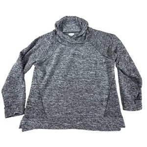 L L Bean Shawl Collar Sweater Womens Large P Gray Marled Pullover Pockets Soft thumbnail 3