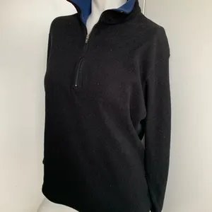 Capilene women’s black size Medium long sleeve 1/4 zip fleece top thumbnail 2