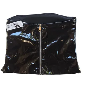 Naked Wardrobe NWT Womens Black Vinyl Tube Top‎ Strapless Zip Back NW-T3406-VL M thumbnail 4