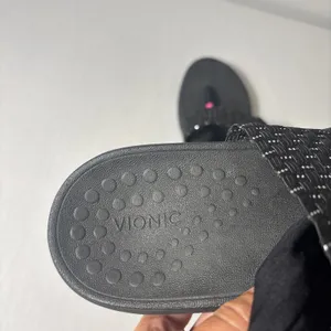 Vionic Sandals Womens Size 8 Black & Pink‎ Serena Tia Slingback Flip Flops thumbnail 4