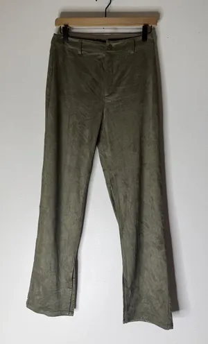 NWT Lulus Olive Green Velvet Touch High-Waisted Straight Leg Pants‎ Small thumbnail 1
