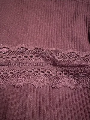 Madewell Lace-Trim Square-Neck Tank burgundy red Size XXS NWT thumbnail 4