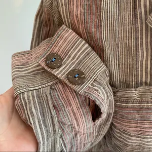 🌻Free People🌻 High Tide Pink Sands Striped Button Down Long Sleeve Shirt thumbnail 6