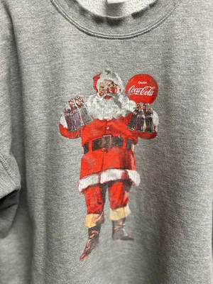 Gildan Gray Sweatshirt with Vintage Santa Graphic thumbnail 2