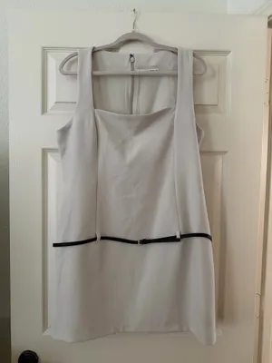 New Without Tags Abercrombie Belted Cream Dress thumbnail 2