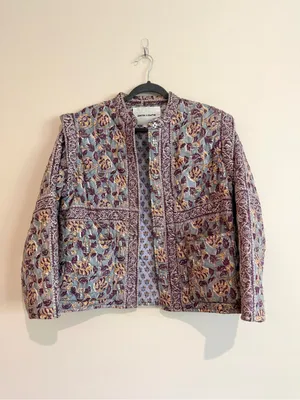 Anthropologie Antik Batik Jacket Quilted Cotton Floral Size Small thumbnail 7