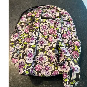 Vera Bradley quilted cotton backpack retired Plum Petals purple floral Bag thumbnail 5