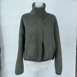 Vuori Women's Cozy Sherpa Jacket Green Fleece Jacket Olive Green Size Large thumbnail 4
